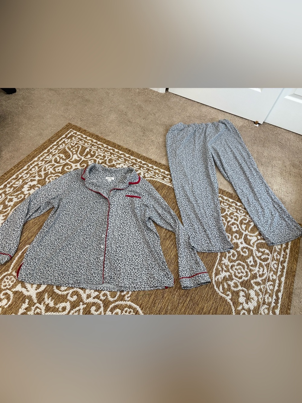 celestial dreams womens plus 2x 2 piece set of pajama set long sleeve pants gray